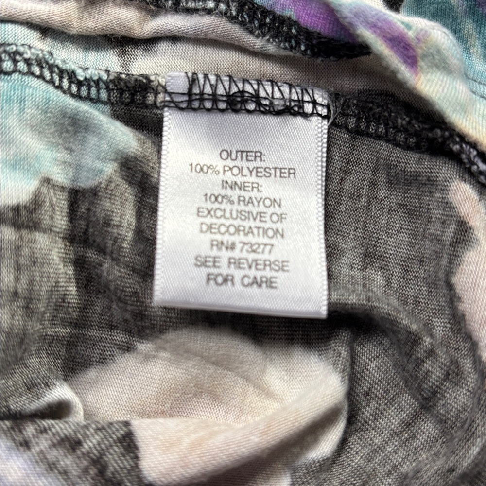 {Simply Vera Vera Wang} floral print lined t shirt women's size S - Picture 5 of 6